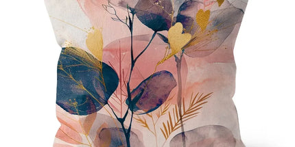 Peachy Blue Golden Flora Escape Cushion by Prodigi