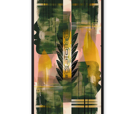 Echos of Duality Golden Pink Reflection Framed Canvas