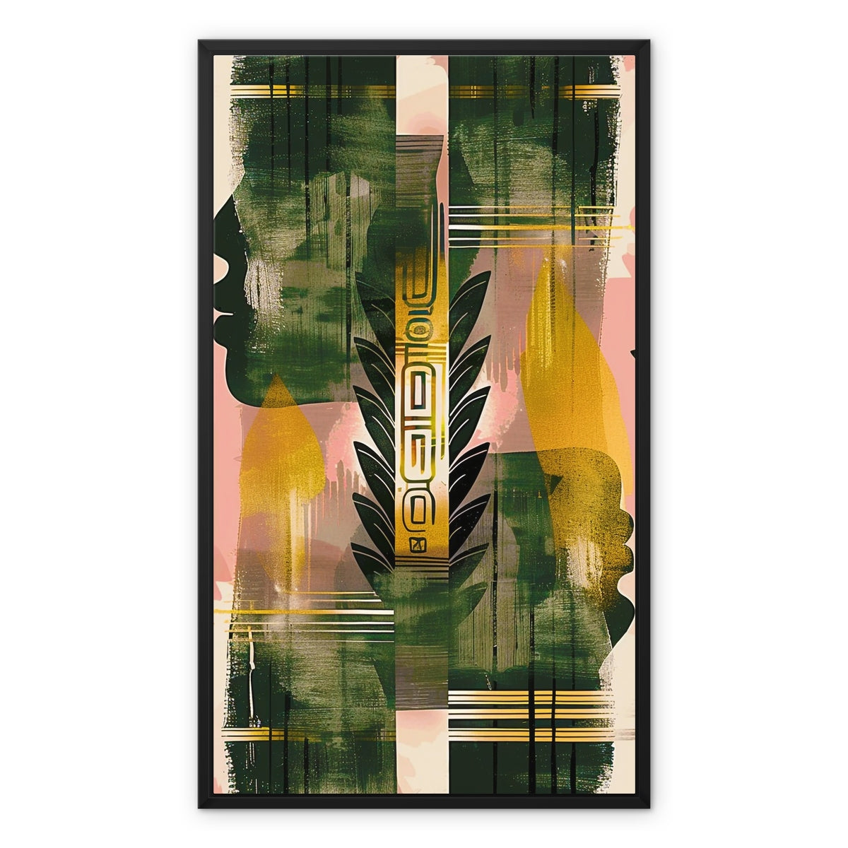 Echos of Duality Golden Pink Reflection Framed Canvas