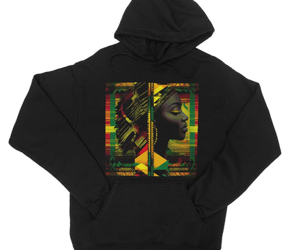 Abstract Red and Green Black Queen Fusion College Hoodie