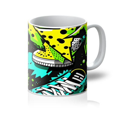 Electric Kicks Art: Urban Pop Art Sneaker Explosion, Graffiti  Mug