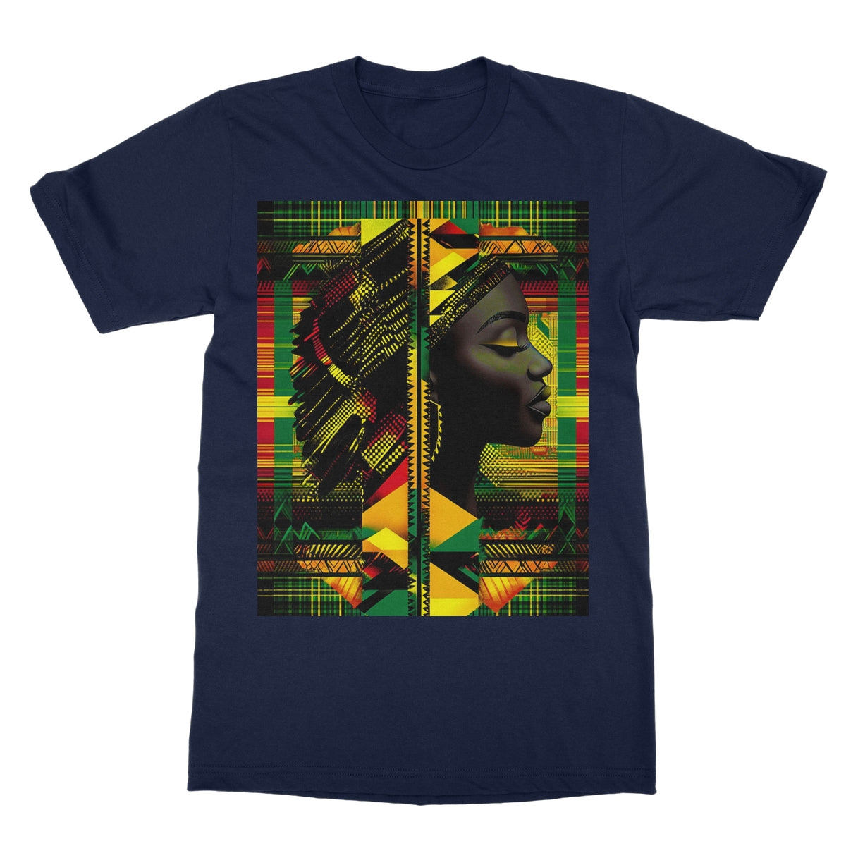 Abstract Red and Green Black Queen Fusion Softstyle T-Shirt