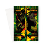 Abstract Red and Green Black Queen Fusion Greeting Card