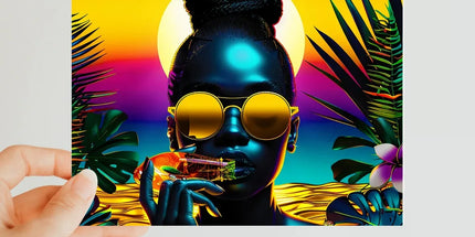 Tropical Sunset Dreams : Neon Vibes Classic Postcard by Prodigi