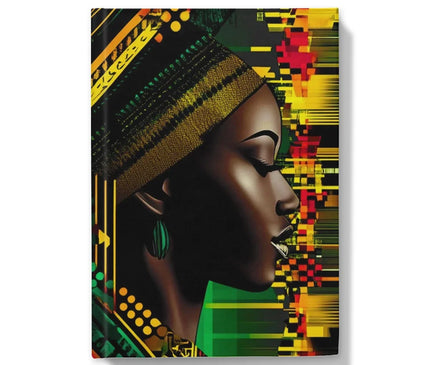 African Print Red Green Yellow Twin Energy  Hardback Journal - D'Sare