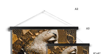 Afrocentric Golden Empress Fine Art Print with Hanger by Prodigi