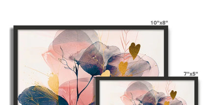 Peachy Blue Golden Flora Escape Framed Photo Tile by Prodigi