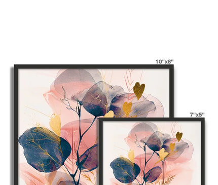 Peachy Blue Golden Flora Escape  Framed Photo Tile - D'Sare