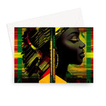 Abstract Red and Green Black Queen Fusion Greeting Card