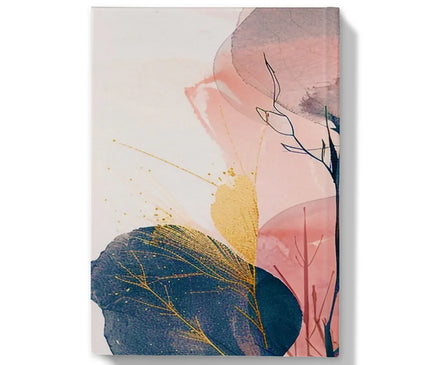 Peachy Blue Golden Flora Escape  Hardback Journal - D'Sare