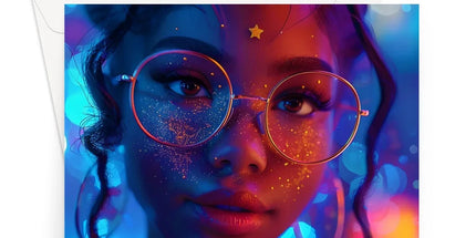 Black Girl Magic Stardust Cosmic Vibe| Black Woman Magic Greeting Card by Prodigi