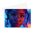 Black Girl Magic Stardust Cosmic Vibe| Black Woman Magic Greeting Card by Prodigi