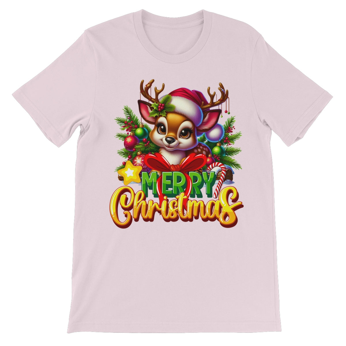 Reindeer Merry Christmas  Unisex Short Sleeve T-Shirt