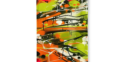 Neon Splatter Symphony: Urban Graffiti Art Towel by Prodigi