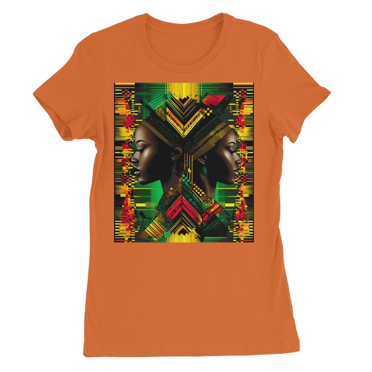 African Print Red Green Yellow Twin Energy  Women's Favourite T-Shirt - D'Sare