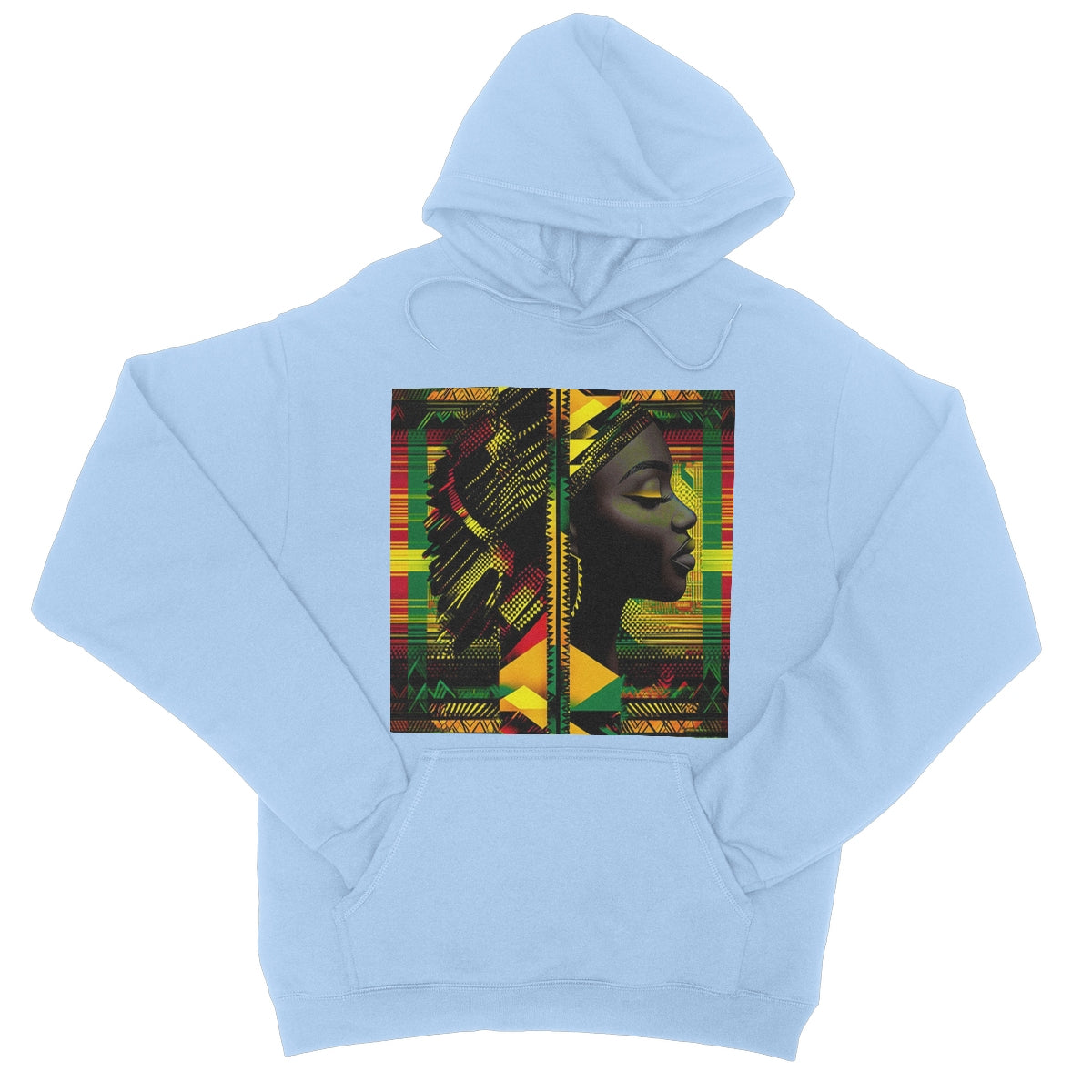 Abstract Red and Green Black Queen Fusion College Hoodie