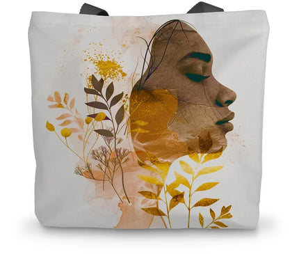 Golden Harmony Silhouette 06 Canvas Tote Bag - D'Sare