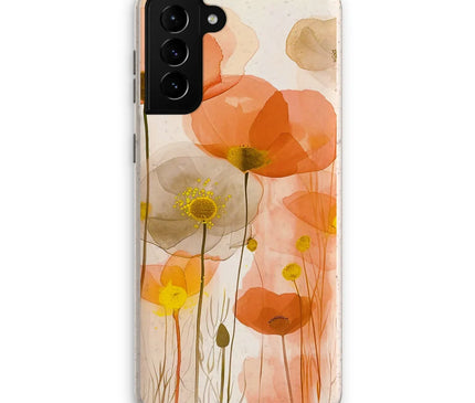 Poppy Echoes Golden Peach Escape 06 Eclectic Art Eco Phone Case - D'Sare