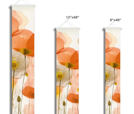 Poppy Echoes Golden Peach Escape Eclectic Art 06 Wall Height Chart - D'Sare