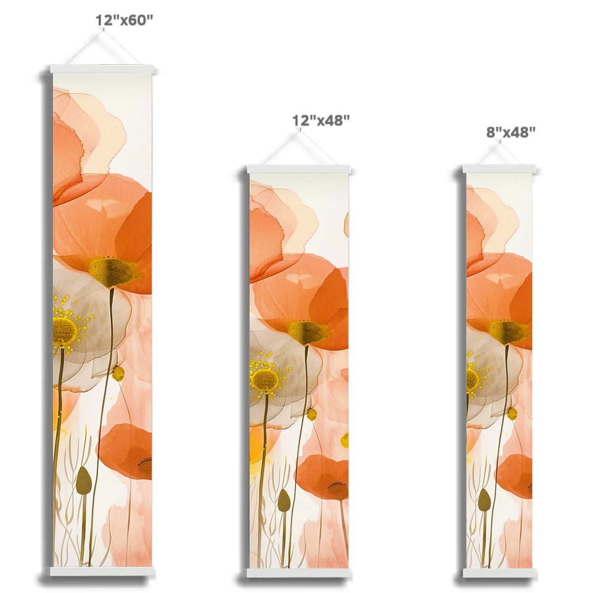 Poppy Echoes Golden Peach Escape Eclectic Art 06 Wall Height Chart - D'Sare