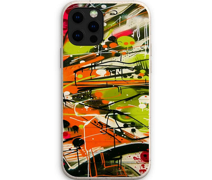 Neon Splatter Symphony: Urban Graffiti Art Eco Phone Case - D'Sare