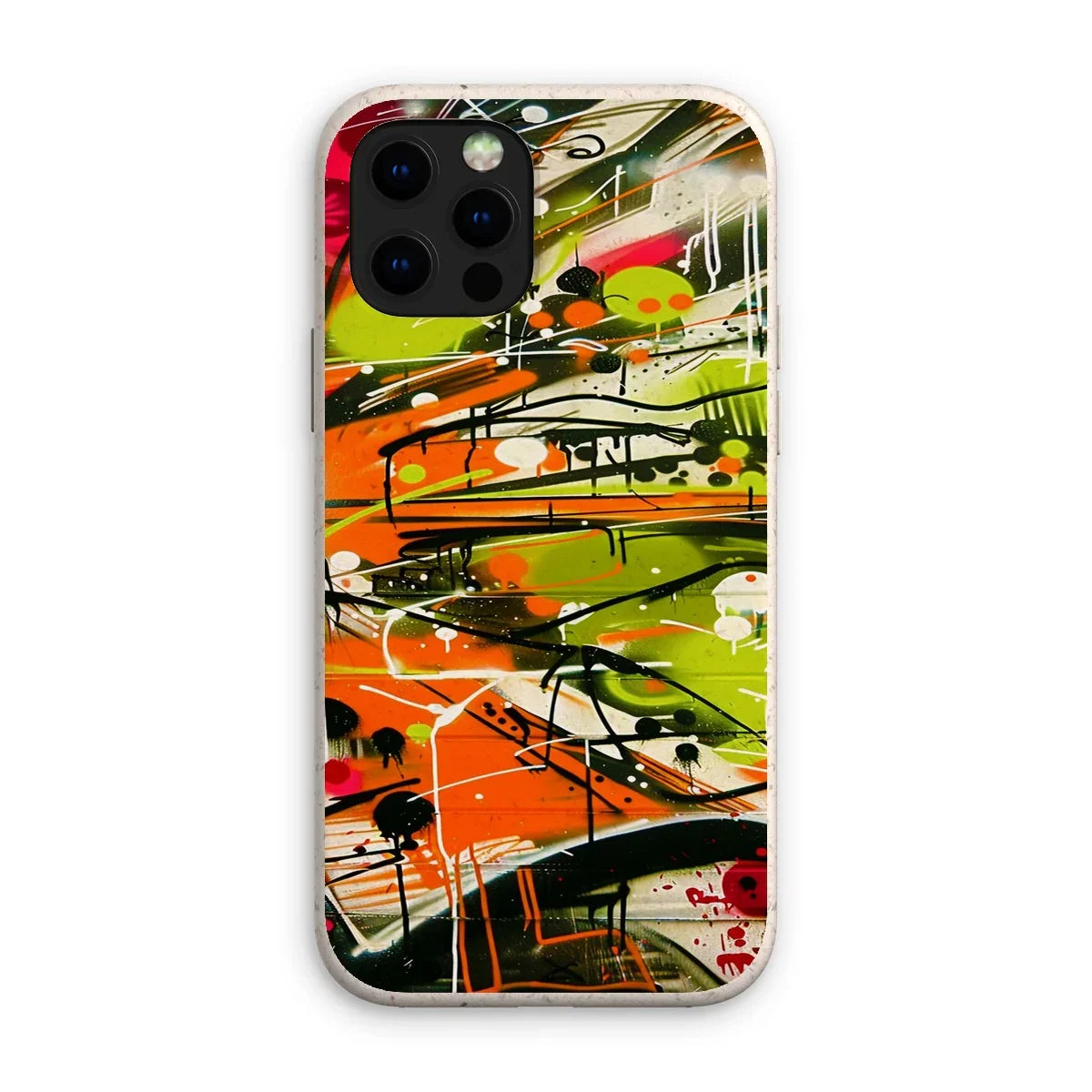 Neon Splatter Symphony: Urban Graffiti Art Eco Phone Case - D'Sare