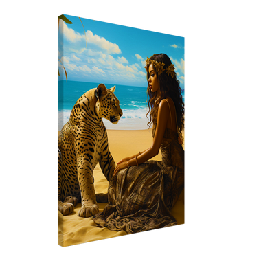 Seychelle Serenity: Golden Sand The Maiden and the LeopardCanvas - D'Sare