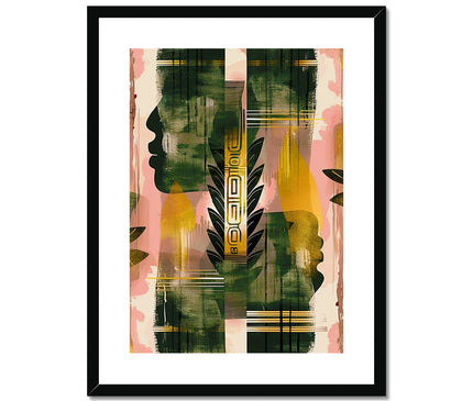 Echos of Duality Golden Pink Reflection Framed & Mounted Print