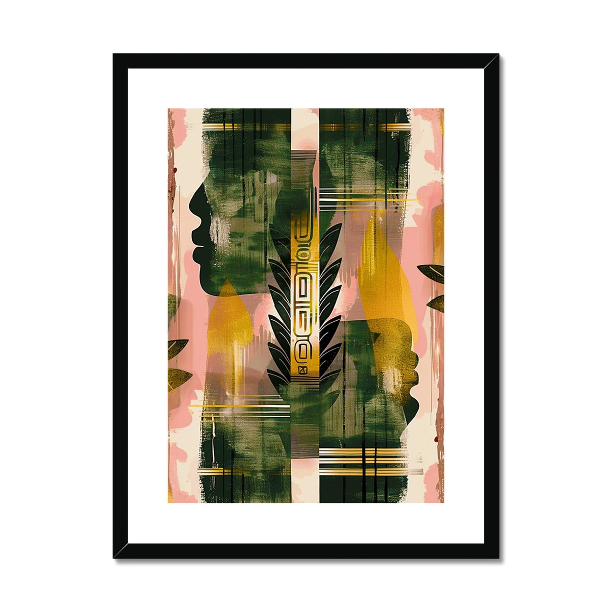 Echos of Duality Golden Pink Reflection Framed & Mounted Print