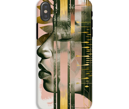 Peach and Gold Abstract Tough Phone Case