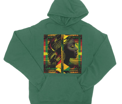Abstract Red and Green Black Queen Fusion College Hoodie