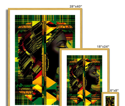 Red and Green Black Queen Fusion Antique Framed & Mounted Print