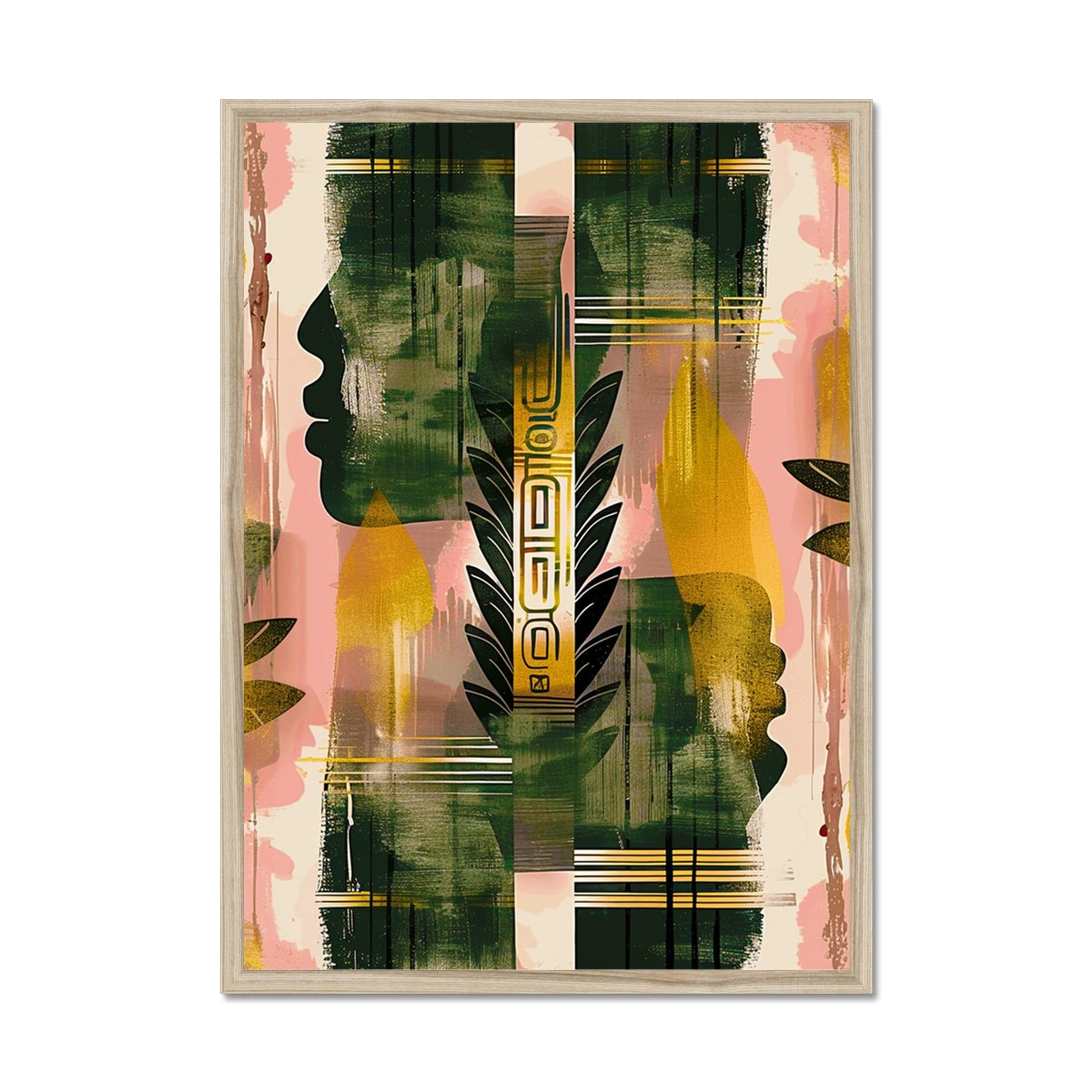 Echos of Duality Golden Pink Reflection Framed Print