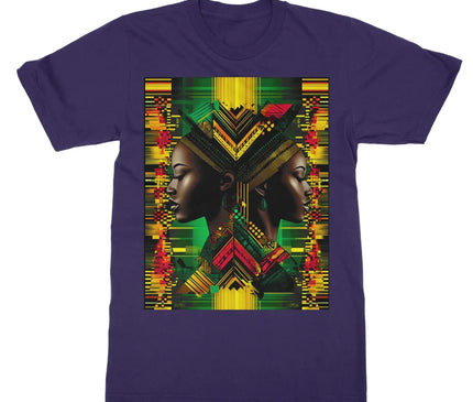 African Print Red Green Yellow Twin Energy  Softstyle T-Shirt - D'Sare