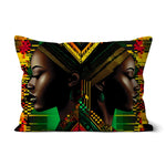 African Print Red Green Yellow Twin Energy  Cushion - D'Sare