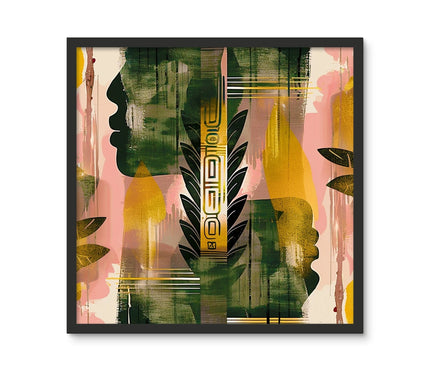 Echos of Duality Golden Pink Reflection Framed Photo Tile