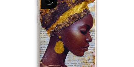 Elegant African Woman Portrait with Gold Headwrap Eco Phone Case by Prodigi