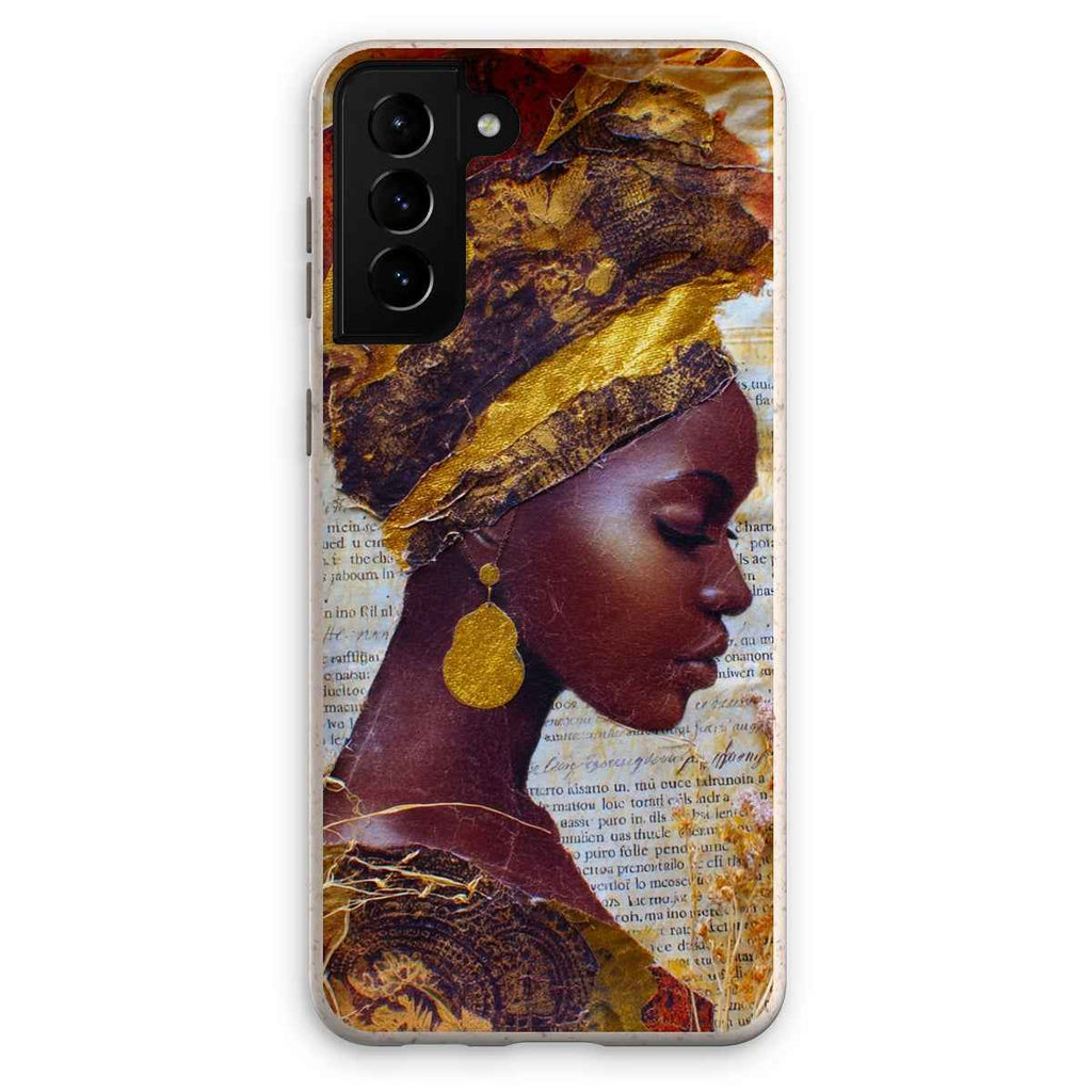 Eco Friendly Bioplastic Bamboo Fibre Phone Case With Gold Headwrap