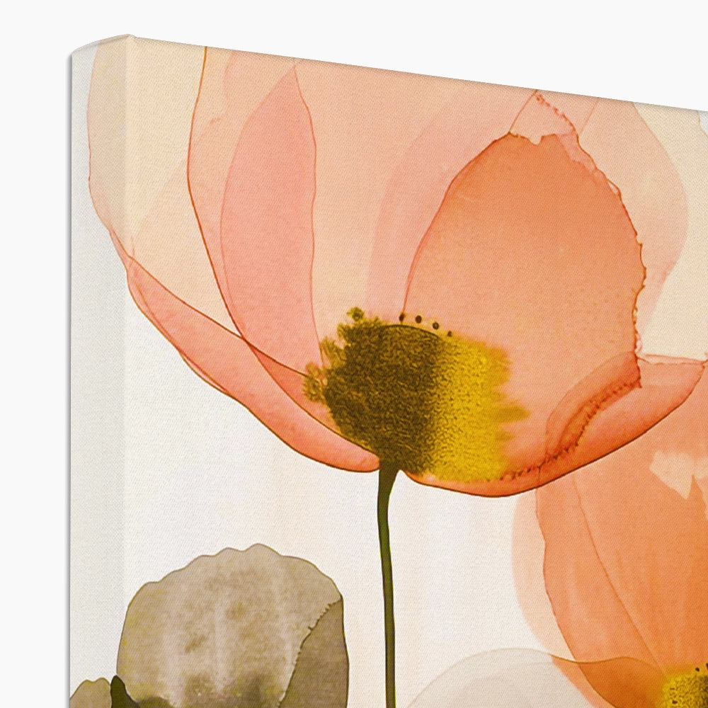 Poppy Echoes Golden Peach Escape 06 Eclectic Art Canvas - D'Sare