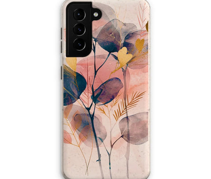 Peachy Blue Golden Flora Escape  Eco Phone Case - D'Sare