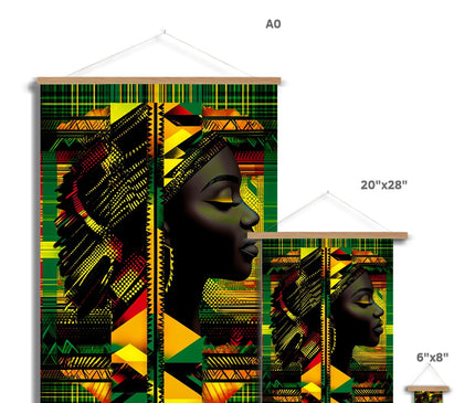 Red and Green Black Queen Fusion Fine Art Print with Hanger