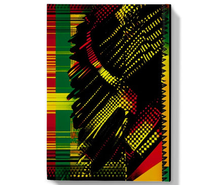 Abstract Red and Green Black Queen Fusion Hardback Journal