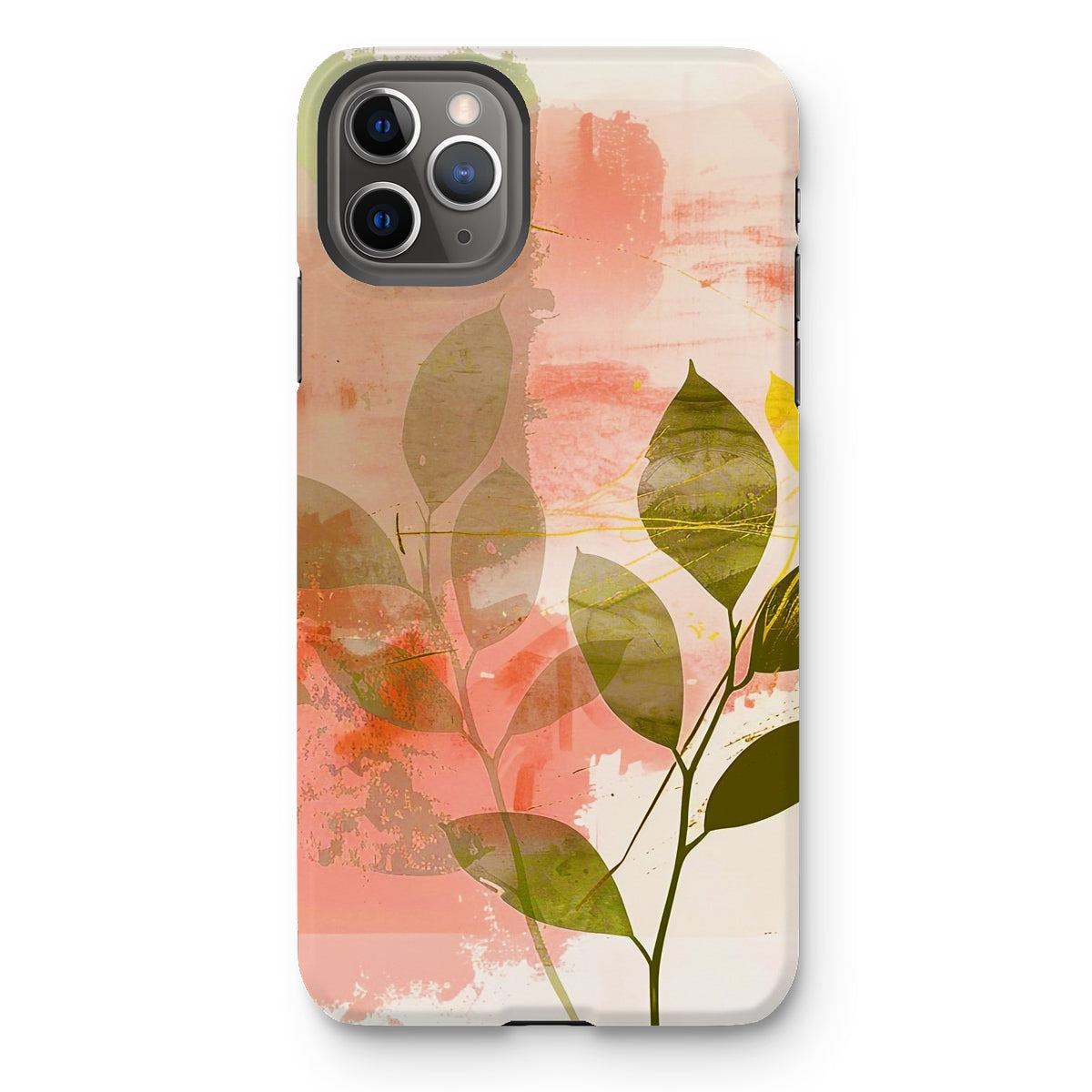 Peach Golden Leafy Escape 06 Tough Eclectic Art Phone Case - D'Sare