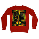 Abstract Red and Green Black Queen Fusion Crew Neck Sweatshirt