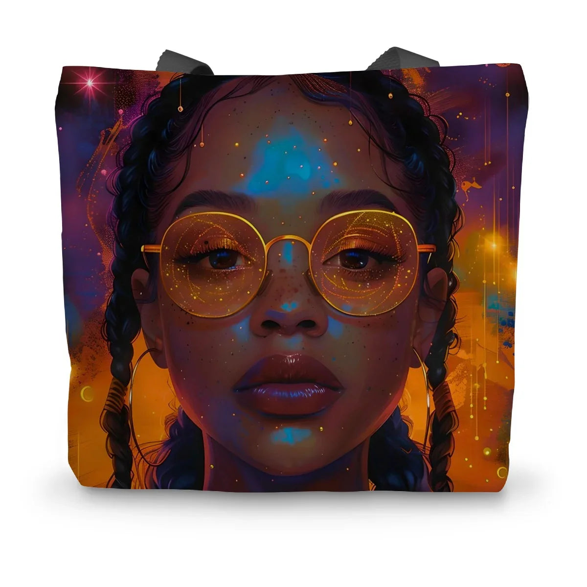 Solar Flare Radiant Soul  Beautiful Black Girl  Canvas Tote Bag - D'Sare