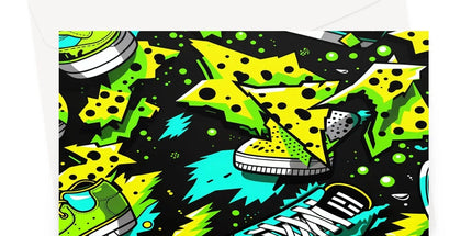 Electric Kicks Art: Urban Pop Art Explosion, Graffiti Greeting Card by Prodigi