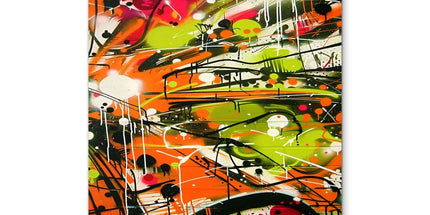 Neon Splatter Symphony: Urban Graffiti Art Coaster by Prodigi