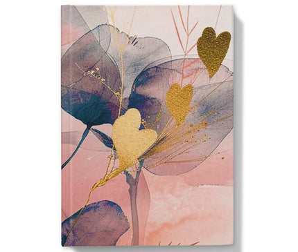 Peachy Blue Golden Flora Escape  Hardback Journal - D'Sare