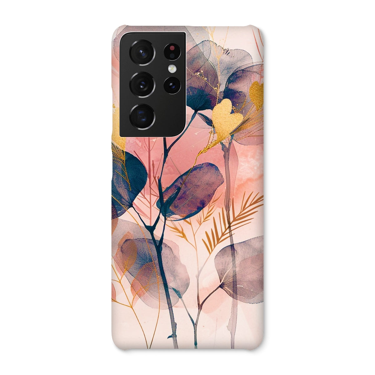 Peachy Blue Golden Flora Escape  Snap Phone Case - D'Sare