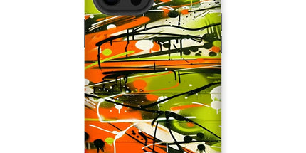 Neon Splatter Symphony: Urban Graffiti Art Tough Phone Case by Prodigi